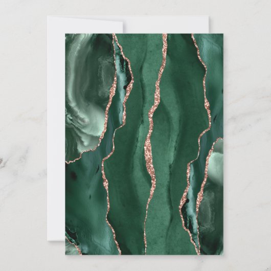 エメエレガントラルドグリーンアゲートバラ金ゴールド結婚ズ 招待状 (裏面)