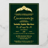 エメエレガントラルドグリーンキンセアニラ15誕生日 箔招待状 (正面)