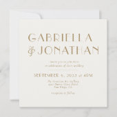 エメエレガントラルドグリーンクリーム結婚金ゴールド 招待状 (正面)