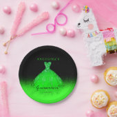 エメエレガントラルドグリーンスペインのガウンキンセアニラパップ ペーパープレート (パーティー)