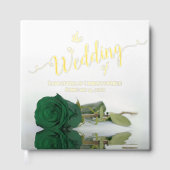 エメエレガントラルドグリーンバララージ結婚ズフォイル ゲストブック (正面)