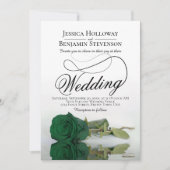 エメエレガントラルドグリーンファンシーバラQRコー結婚ド 招待状 (正面)