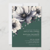 エメエレガントラルドグリーンフローラ結婚ズ 招待状 (正面)