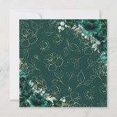 エメエレガントラルドグリーンフローラ結婚金ゴールドズスクエア 招待状 (裏面)