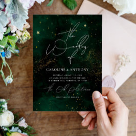 エメエレガントラルドグリーンブラックウォーター結婚カラー 招待状