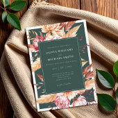 エメエレガントラルドグリーンボホシックフローラズ結婚 招待状