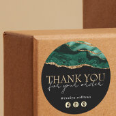 エメエレガントラルドグリーン感謝していアグ君のステッカー ラウンドシール