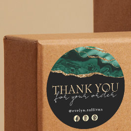 エメエレガントラルドグリーン感謝していアグ君のステッカー ラウンドシール