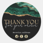 エメエレガントラルドグリーン感謝していアグ君のステッカー ラウンドシール (正面)