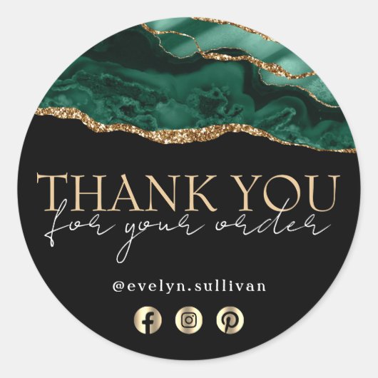 エメエレガントラルドグリーン感謝していアグ君のステッカー ラウンドシール (正面)