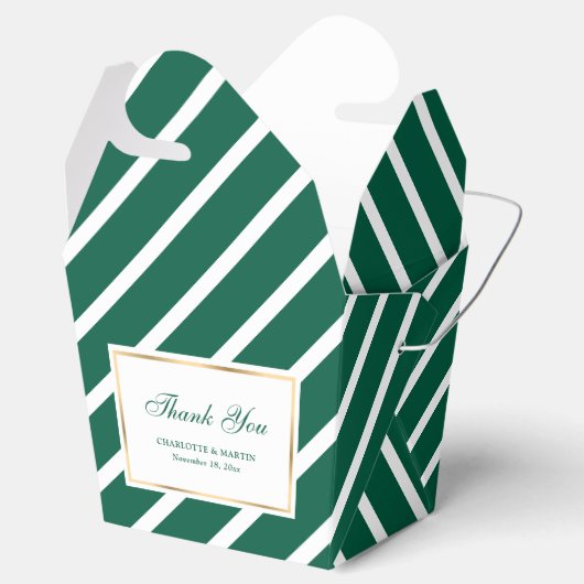 エメエレガントラルドグリーン金ゴールド結婚の感謝 フェイバーボックス (オープン)