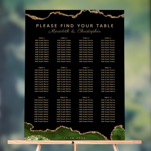 エメエレガントラルドグリーン12テー結婚ブルの座席 アクリルサイン (ニュートラル)