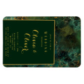 エメエレガントラルドグリーン&金ゴールドグリッターアゲート結婚ズ マグネット (横)