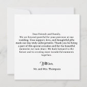 エメエレガントラルドグリーン&金ゴールドスクリプ結婚ト サンキューカード (裏面)