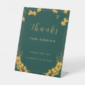 エメエレガントラルドグリーン&金ゴールドフローラ結婚式の引き出物 台座サイン (正面)