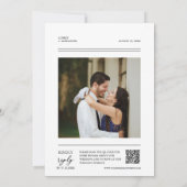 エメエレガントラルドグリーンQRコー結婚ドの写真 招待状 (裏面)