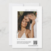 エメエレガントラルドグリーンQRコー結婚ドの写真 招待状 (裏面)