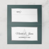 エメエレガントラルドシルバーウィンター結婚ホリデー プレイスカード (外部開封)