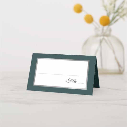 エメエレガントラルドシルバーウィンター結婚ホリデー プレイスカード (裏面)