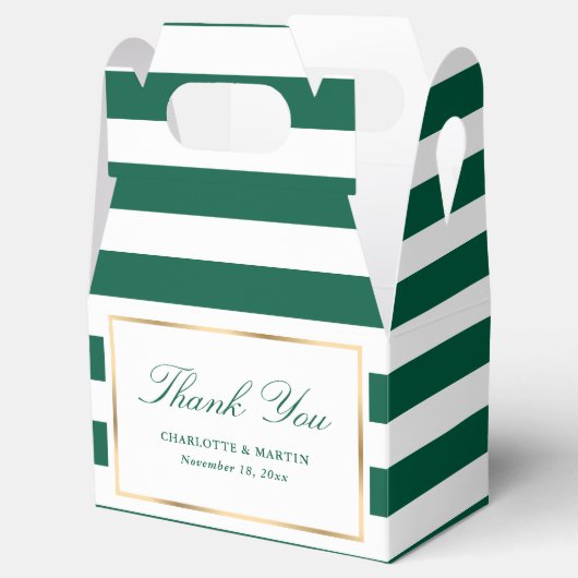 エメエレガントラルドストライプグリー結婚ズ フェイバーボックス (オープン)