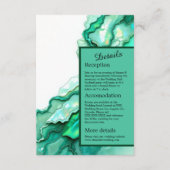 エメエレガントラルドティール（緑がかった色）大理石ウォーター結婚カラー エンクロージャーカード (正面)