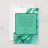 エメエレガントラルドティール(緑がかった色)大理石ウォーター結婚カラー サンキューカード (裏面)