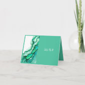 エメエレガントラルドティール(緑がかった色)大理石ウォーター結婚カラー サンキューカード (正面)