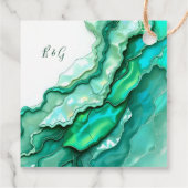 エメエレガントラルドティール（緑がかった色）大理石ウォーター結婚カラー フェイバータグ (裏面)