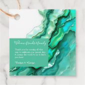 エメエレガントラルドティール（緑がかった色）大理石ウォーター結婚カラー フェイバータグ (正面)