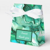 エメエレガントラルドティール（緑がかった色）大理石ウォーター結婚カラー フェイバーボックス (正面サイド)