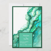 エメエレガントラルドティール(緑がかった色)大理石ウォーター結婚カラー 招待状 (正面)