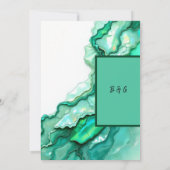 エメエレガントラルドティール(緑がかった色)大理石ウォーター結婚カラー 招待状 (裏面)