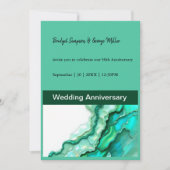 エメエレガントラルドティール（緑がかった色）大理石ウォーター結婚カラー 招待状 (正面)