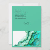 エメエレガントラルドティール（緑がかった色）大理石ウォーター結婚カラー 招待状 (裏面)
