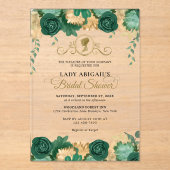 エメエレガントラルドフローラビクトリアンブライダルシャワー アクリル招待状 (正面)