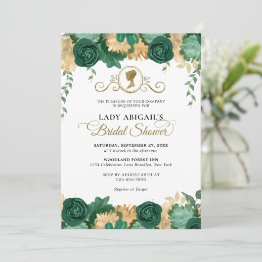 エメエレガントラルドフローラビクトリアンブライダルシャワー 招待状 (スタンド正面)