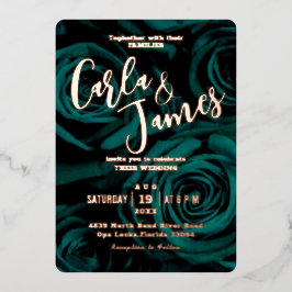 エメエレガントラルドモダング結婚リー 箔招待状