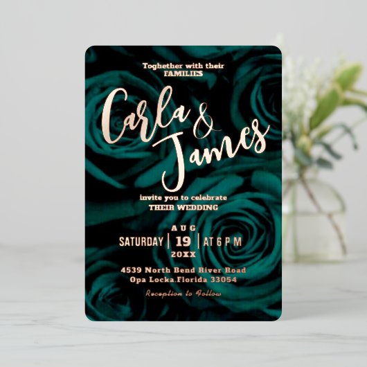 エメエレガントラルドモダング結婚リー 箔招待状 (立ち正面)