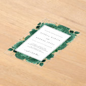 エメエレガントラルド及び金ゴールド澄ん結婚バラ アクリル招待状 (レイダウン)