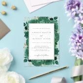 エメエレガントラルド及び金ゴールド澄ん結婚バラ アクリル招待状 (インサイチュ (ウェディング))