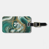 エメエレガントラルド大理石金ゴールドイニシャルと名前 ラゲッジタグ (正面横)