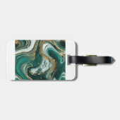 エメエレガントラルド大理石金ゴールドイニシャルと名前 ラゲッジタグ (裏面横)