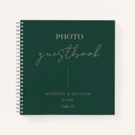 エメエレガントラルド結婚グリーンのゲストブック ノートブック