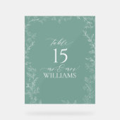 エメエレガントラルド結婚グリーンのテーブル番号 アクリルサイン (正面)