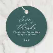 エメエレガントラルド結婚グリーンの上品なラウンド フェイバータグ (裏面)