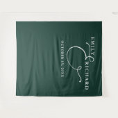 エメエレガントラルド結婚グリーンの背景 タペストリー (正面(横))