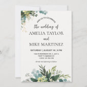 エメエレガントラルド結婚グリーン 招待状 (正面)