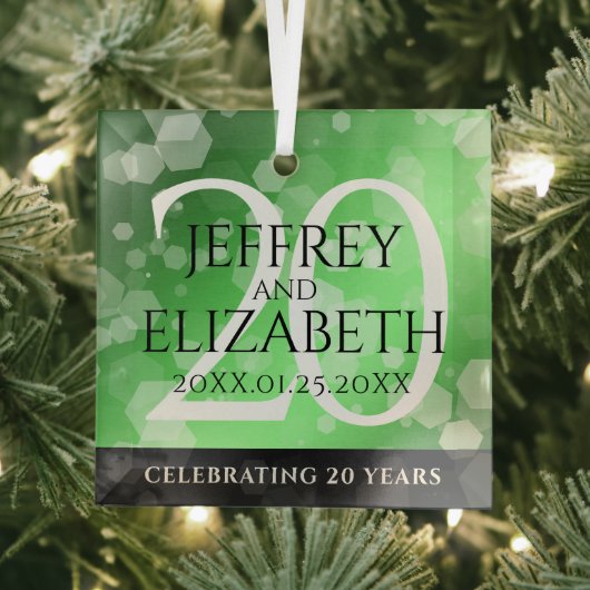 エメエレガントラルド結婚20周年記念 ガラスオーナメント (インサイチュ)