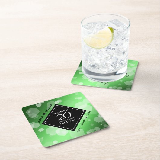 エメエレガントラルド結婚20周年記念 スクエアペーパーコースター (インサイチュ)