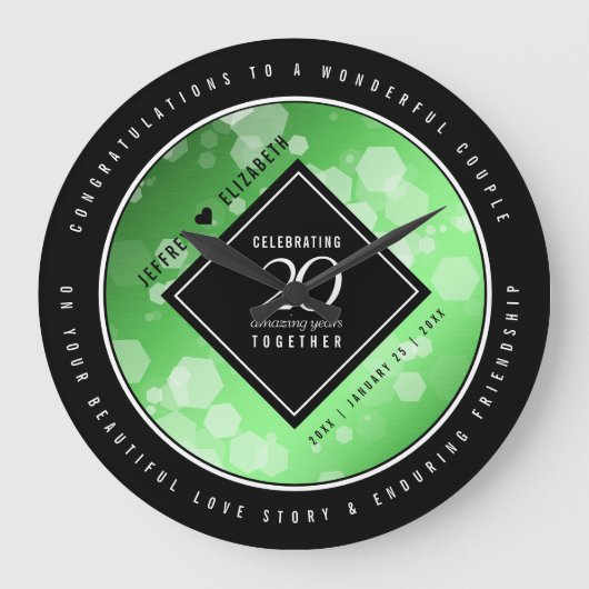 エメエレガントラルド結婚20周年記念 ラージ壁時計 (正面)